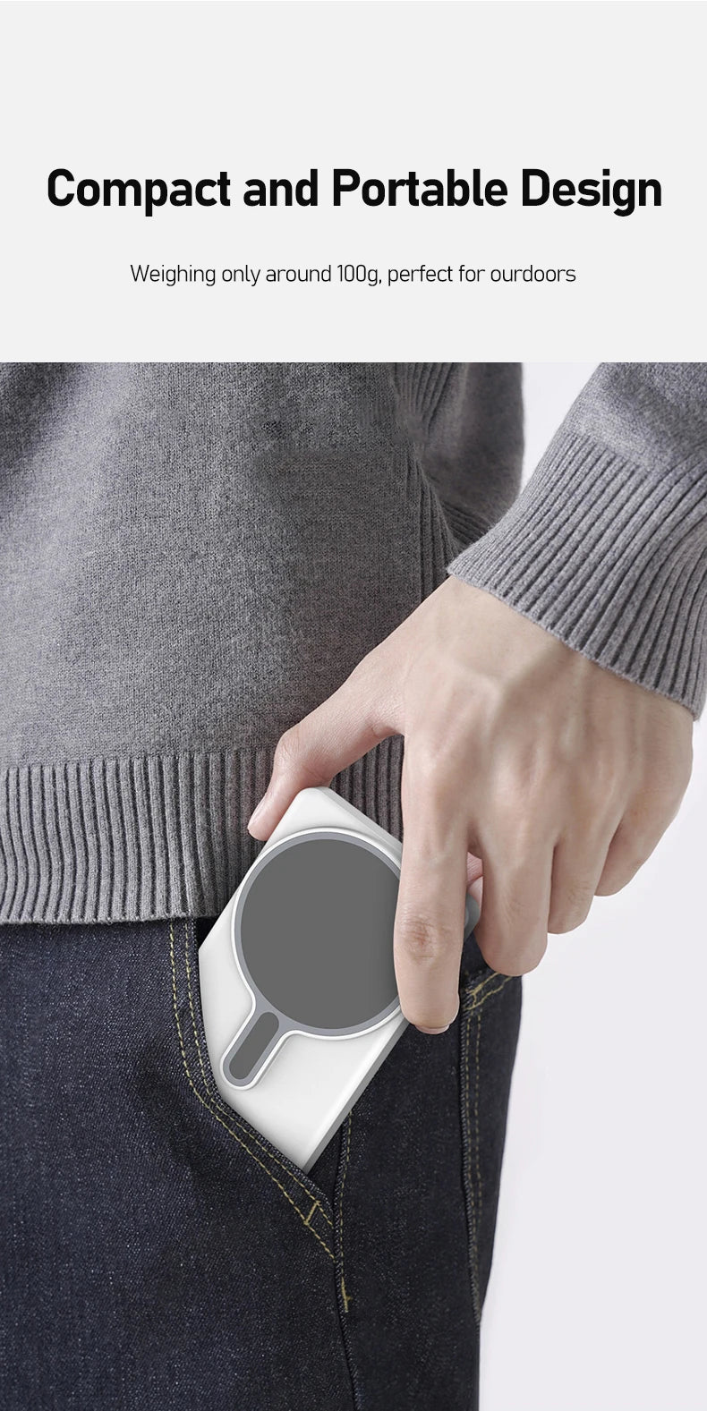 Custom Logo Wireless Selfie Screen Mirror Charger Accessory Display Live Streaming Rear Camera Magnetic Rear Selfie Stick PX-X40